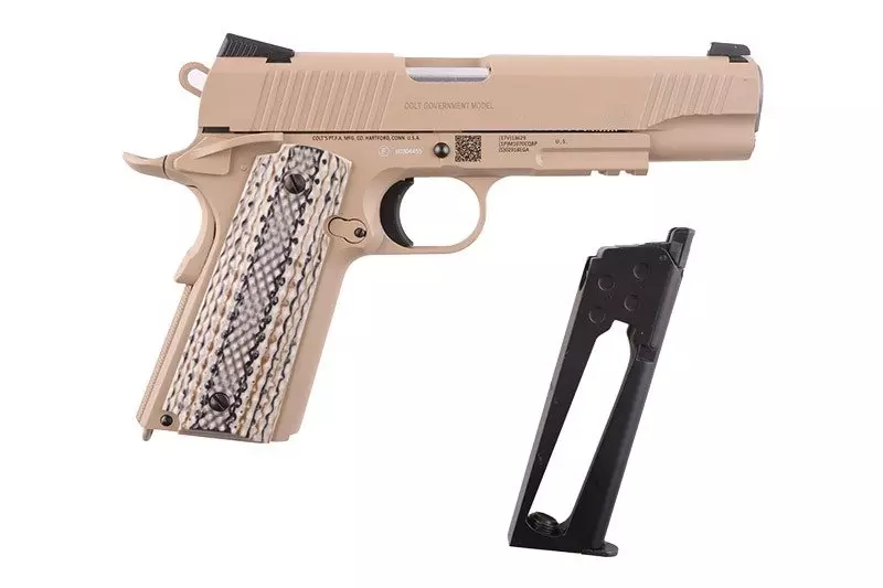 Replika pistoletu Colt M45A1 CO2 6mm GBB - tan CYB-02-019652-00 asgbox.pl asgbox.pl - Replika pistoletu Colt M45A1 CO2 6mm GBB - tan