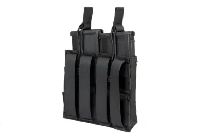 asgbox.pl - Podwójna ładownica Laser-Cut MOLLE na 2 magazynki typu M4/M16 - czarna