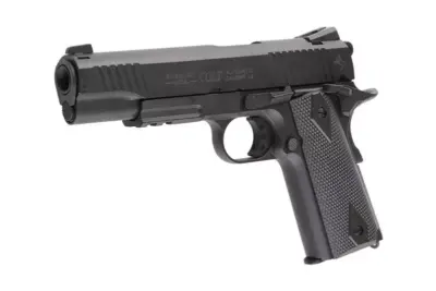 asgbox.pl - Replika pistoletu COLT 1911 Rail gun ® CO2 Black Matt 6 mm GBB - czarna