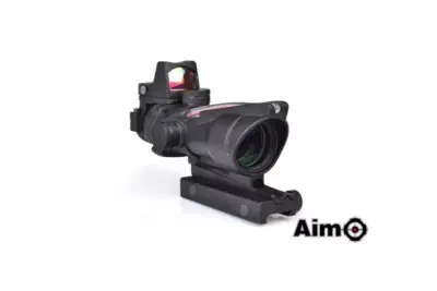 asgbox.pl - Replika lunety ACOG 4X32C (z podświetleniem światłowodowym i celownikiem RMR) - czarna