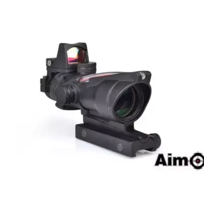 asgbox.pl - Replika lunety ACOG 4X32C (z podświetleniem światłowodowym i celownikiem RMR) - czarna