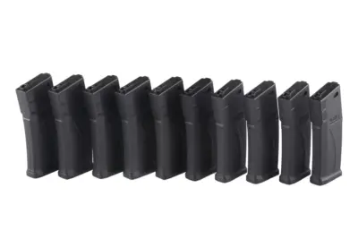 asgbox.pl - Zestaw 10 magazynków mid-cap 140 kulek do M4/M16 - czarny