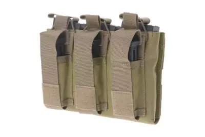 asgbox.pl - Potrójna ładownica Open Top na magazynki M4/M16 + pistoletowe - khaki