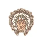 asgbox.pl - Naszywka Native American Warrior Head 1 - Multicam