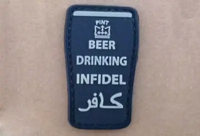 asgbox.pl - Naszywka 3D - Beer drinking infidel - Black