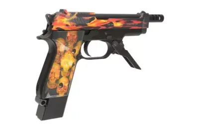 Replika pistoletu automatycznego M93R AEP Fire Pattern Custom (Red Frame) - obrazek 2