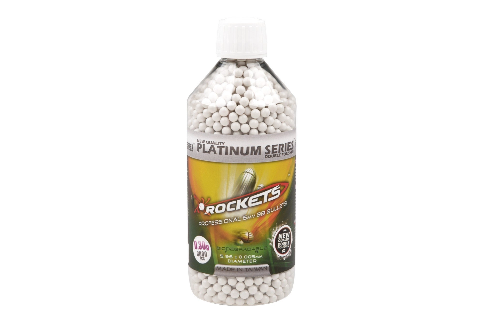 Kulki Rockets Platinum Series BIO 0,30g 3000 szt. - butelka - Białe PLA-16-012736-00 asgbox.pl asgbox.pl - Kulki Rockets Platinum Series BIO 0