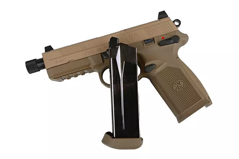 Replika pistoletu FN FNX .45 - tan CYB-02-008456-00 asgbox.pl Replika pistoletu FN FNX .45 - tan - obrazek 4