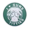 asgbox.pl - Naszywka 3D - I Love Guns Titties