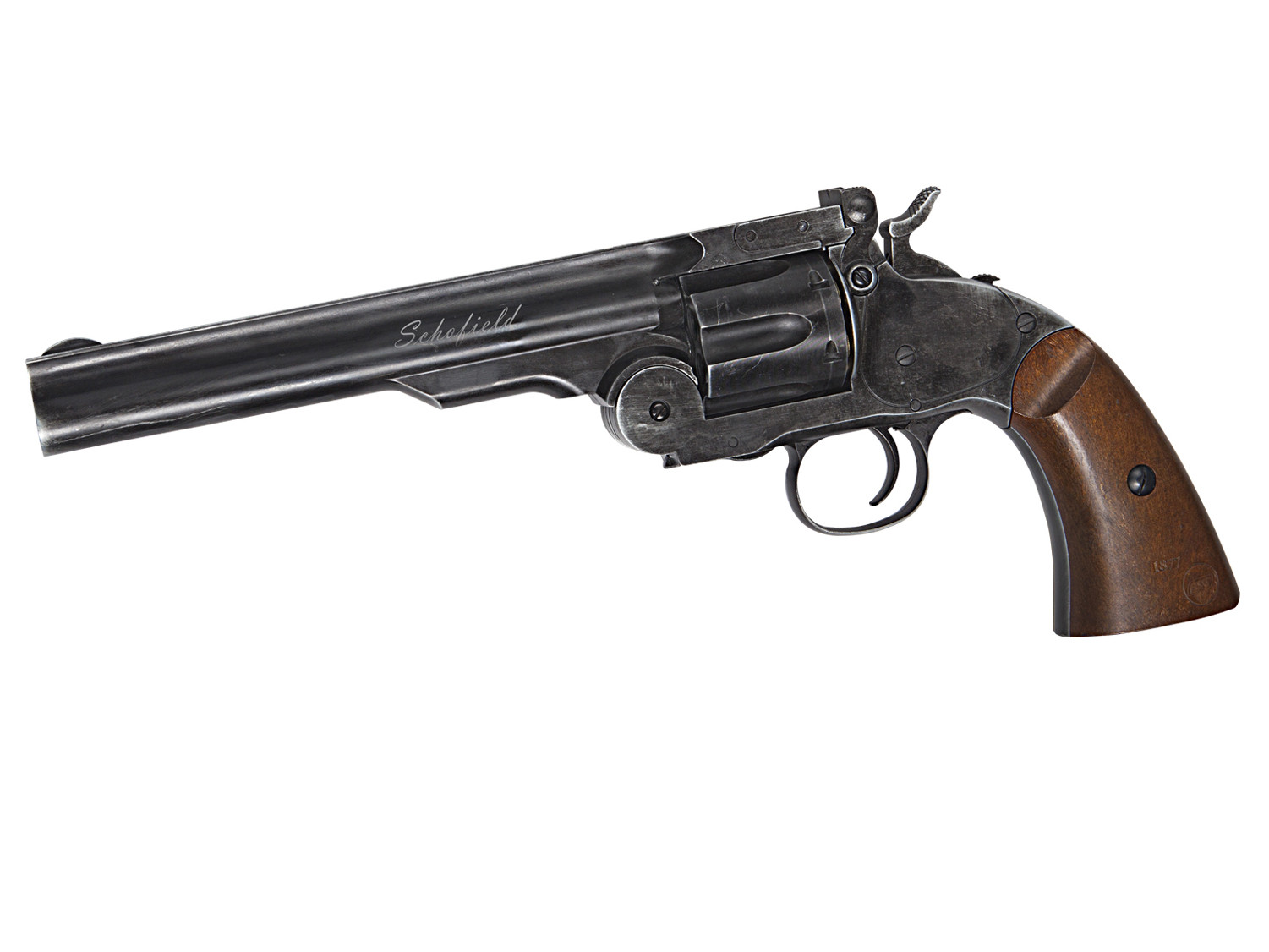 ASG Schofield 6" Gas Revolver, 4,5mm Steel BBs - Black OD-A-ASG160 asgbox.pl ASG Schofield 6" Gas Revolver, 4,5mm Steel BBs - Black