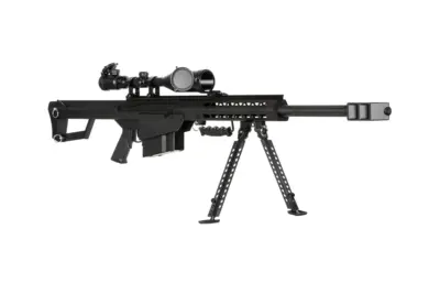 asgbox.pl - Replika karabinu  Barret® M82A1 CQB z lunetą i dwójnogiem - czarna