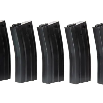 asgbox.pl - Zestaw 5 magazynków low-cap 70 kulek do M4/M16 - czarny