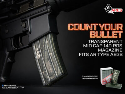 M4 140Rds Magazine For AEG (1PC) - Transparent - obrazek 3