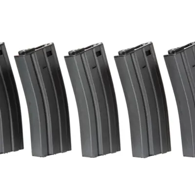 asgbox.pl - Zestaw 5 magazynków hi-cap 300 kulek do M4/M16 - szary