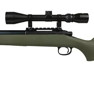 asgbox.pl - Replika karabinu snajperskiego SW-10 z lunetą i dwójnogiem (Upgraded) - oliwkowa