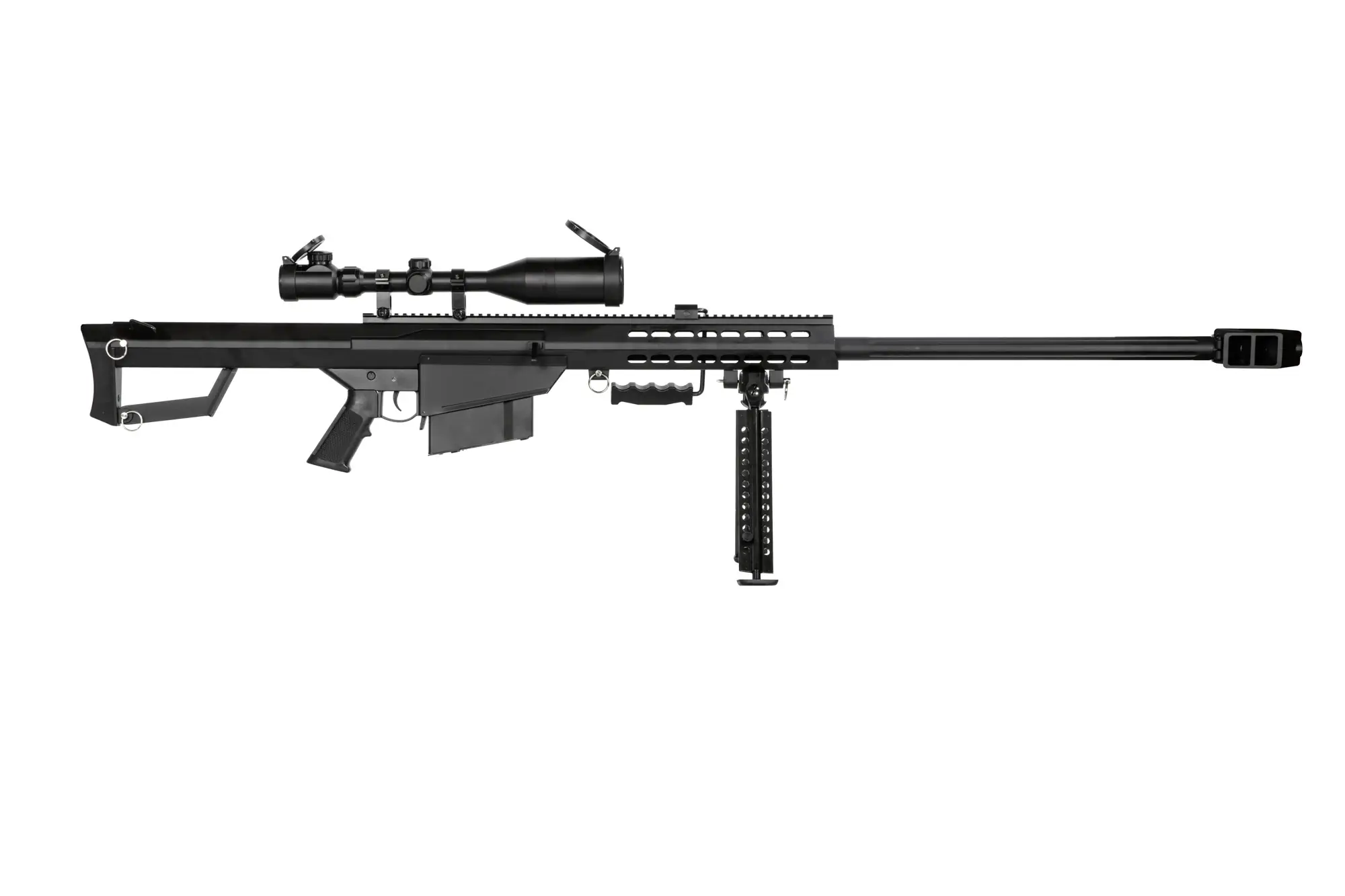 Replika karabinu wyborowego Barret® M82 z Lunetą i dwójnogiem - czarna OD-G-SWL-01-001309-00 asgbox.pl Replika karabinu wyborowego Barret® M82 z Lunetą i dwójnogiem - czarna - obrazek 2