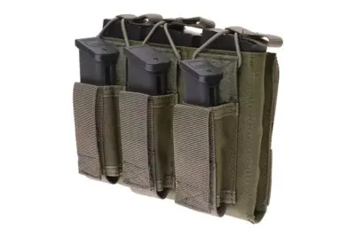 asgbox.pl - Potrójna ładownica Open Top na magazynki M4/M16 + pistoletowe - foliage green