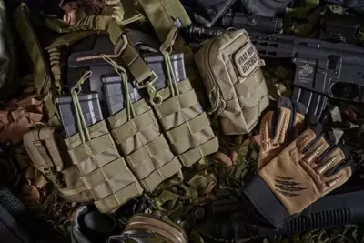 Potrójna ładownica Open I na magazynki AK/M4/G36 - czarna - obrazek 5