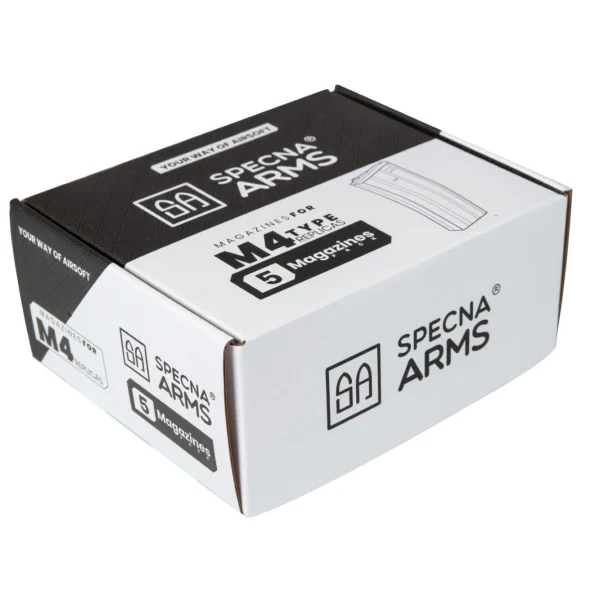 asgbox.pl - Zestaw 5 magazynków Mid-Cap na 120 kulek do replik M4/M16 - szary