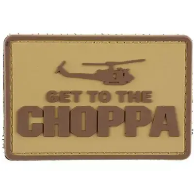 asgbox.pl - Naszywka 3D - Get to the Choppa - tan