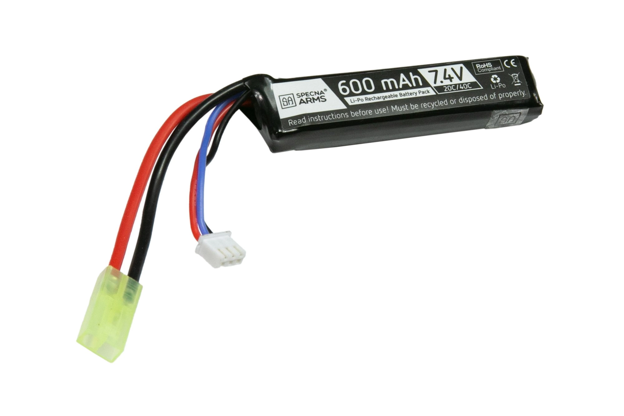 Akumulator LiPo 7,4V 600mAh 20/40C do PDW - Tamiya mini OD-G-SPE-06-029217-00 asgbox.pl asgbox.pl - Akumulator LiPo 7