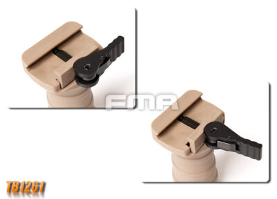 FMA Short Vertical STUBBY Grip with QD RIS Rail Mount - Tan - obrazek 6
