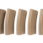 asgbox.pl - Zestaw 5 magazynków mid-cap 100 kulek do M4/M16 - tan