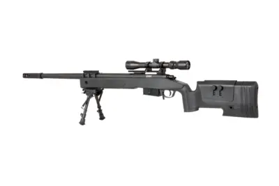 Replika karabinu wyborowego SA-S03 CORE™ z lunetą i dwójnogiem - czarna - obrazek 2
