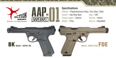 AA AAP-01 Assassin GBB Pistol - Czarny - obrazek 10
