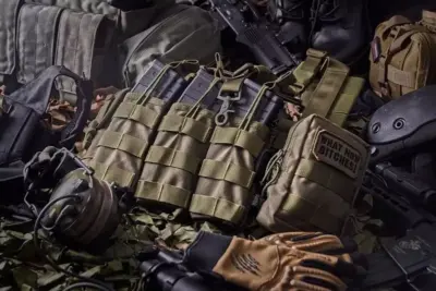 Potrójna ładownica Open I na magazynki AK/M4/G36 - tan - obrazek 3