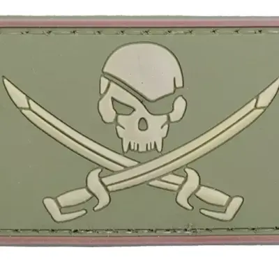 asgbox.pl - Naszywka 3D – Pirate Skull - olive