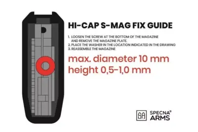 asgbox.pl - Zestaw 5 magazynków S-Mag Hi-Cap na 380 kulek - Tan