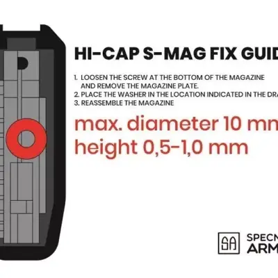 asgbox.pl - Zestaw 5 magazynków S-Mag Hi-Cap na 380 kulek - Tan