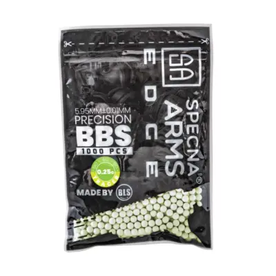 asgbox.pl - Kulki precyzyjne Specna Arms EDGE™ Tracer BIO 0.25g - 1000 szt - zielone