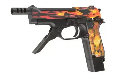 Replika pistoletu automatycznego M93R AEP Fire Pattern Custom (Red Frame) - obrazek 3