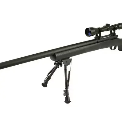 asgbox.pl - Replika karabinu snajperskiego SW-04 z lunetą i dwójnogiem (Upgraded) - czarna