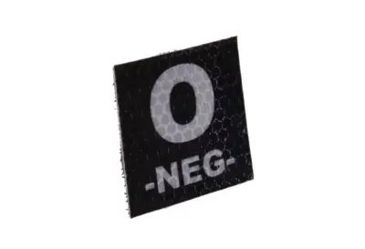 Naszywka IR z grupą krwi: 0 NEG - obrazek 2