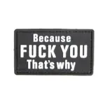 asgbox.pl - Naszywka 3D - Because Fuck you