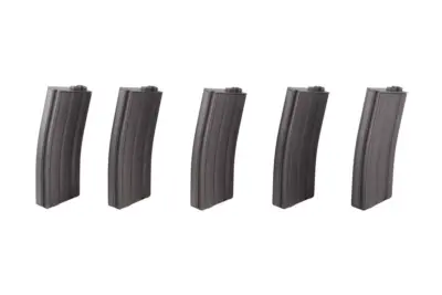 asgbox.pl - Zestaw 5 magazynków low-cap 70 kulek do M4/M16 - szary