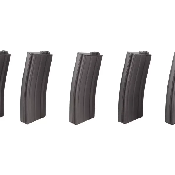 asgbox.pl - Zestaw 5 magazynków low-cap 70 kulek do M4/M16 - szary