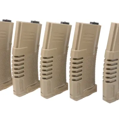 asgbox.pl - Zestaw 5 magazynków mid-cap PMG 140 kulek do do replik typu M4/M16 - dark earth