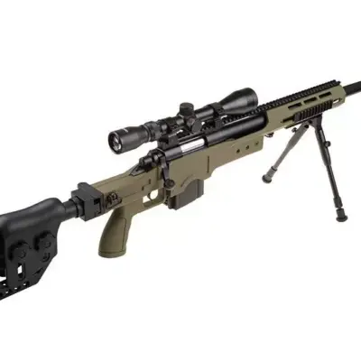 asgbox.pl - Replika karabinu snajperskiego MB4411D - z lunetą i dwójnogiem - oliwkowa