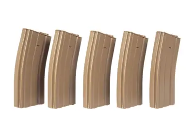 Zestaw 5 magazynków low-cap 70 kulek do M4/M16 - tan - obrazek 2