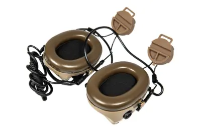 asgbox.pl - Zestaw słuchawkowy Z154 CIII z adapterem do hełmów typu FAST - dark earth