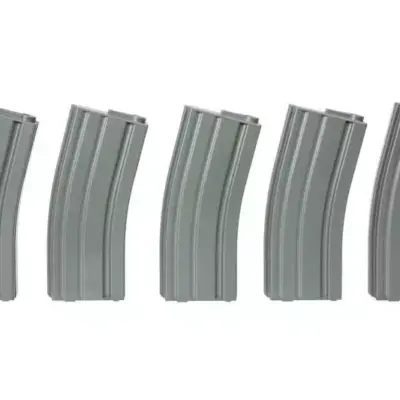 Alternative view of Zestaw 5 magazynków mid-cap na 140 kulek do replik M4/M16 - szary