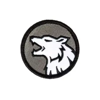 asgbox.pl - Naszywka Wolf Head - czarno / biała