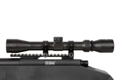 Replika karabinu wyborowego SA-S03 CORE™ High Velocity z lunetą i dwójnogiem - czarna - obrazek 3