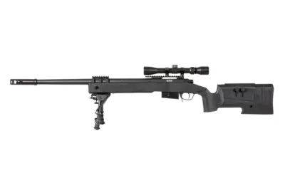 Replika karabinu wyborowego SA-S03 CORE™ High Velocity z lunetą i dwójnogiem - czarna - obrazek 4
