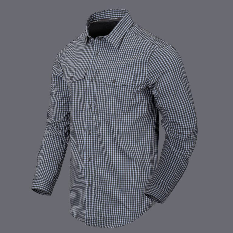 HELIKON COVERT Concealed Carry Long Sleeve Shirt - Phantom Grey Checkered