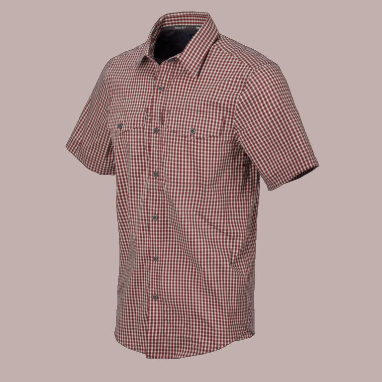HELIKON COVERT Concealed Carry Short Sleeve Shirt - Dirt Red Checkered